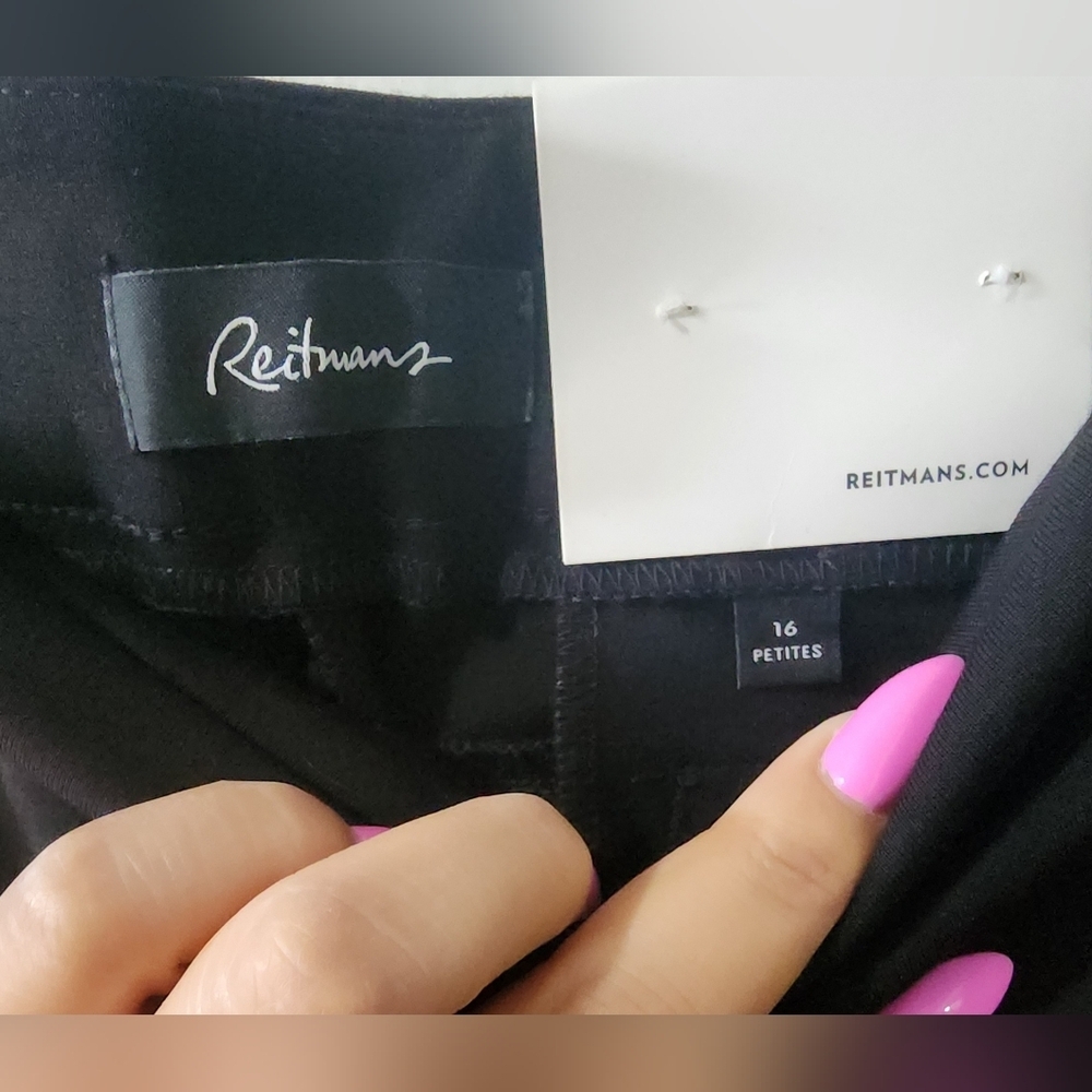 🪻NWT Reitmans Black Wide Leg Women's Pants🪻size:16p - Picture 3 of 4